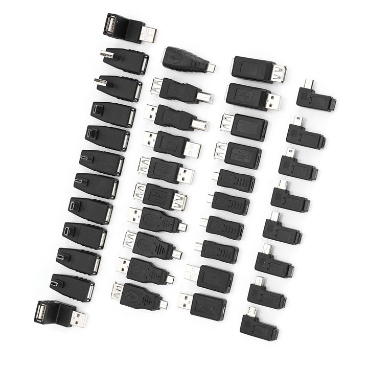 Pack of 40 Multiple USB2.0 Adapters Angled Mini Micro Type B Male Female Converters Connectors - ZEYTONCART