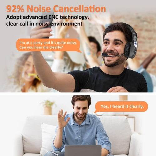 Trucker Bluetooth 5.2 Wireless Headset With Noise Cancelling Mic For Phones PC - ZEYTONCART