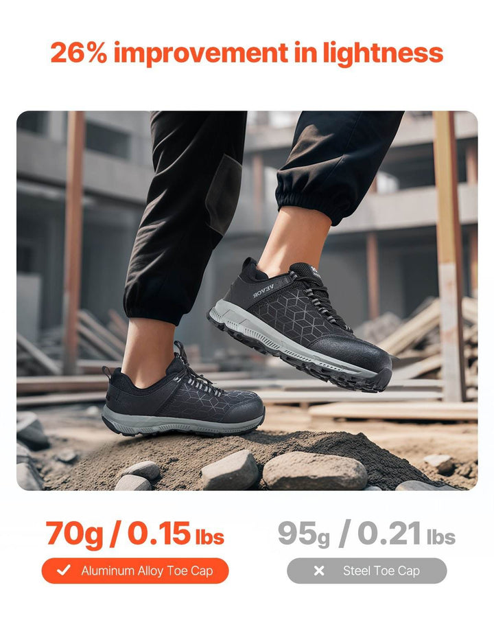 Steel Toe Shoes For Men US Size 11 Wide Athletic Work Shoe Sneakers Black - ZEYTONCART