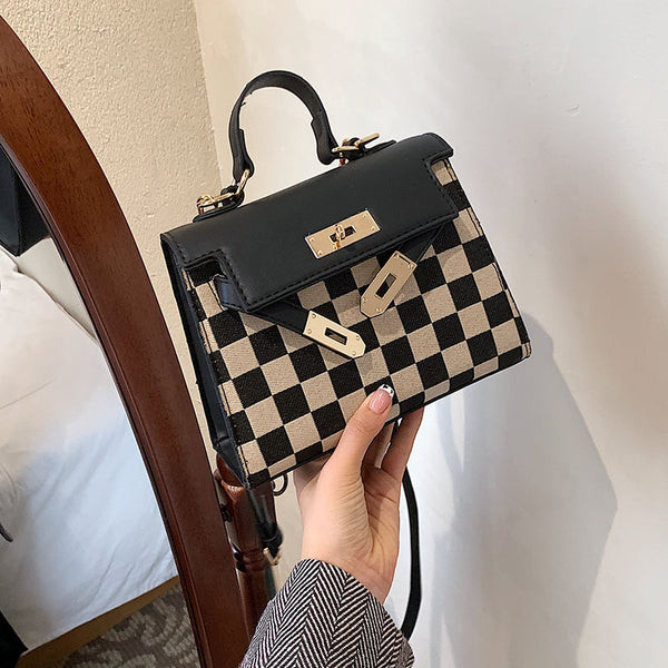 Checkerboard Checkered Color Fashion Hand-held - ZEYTONCART