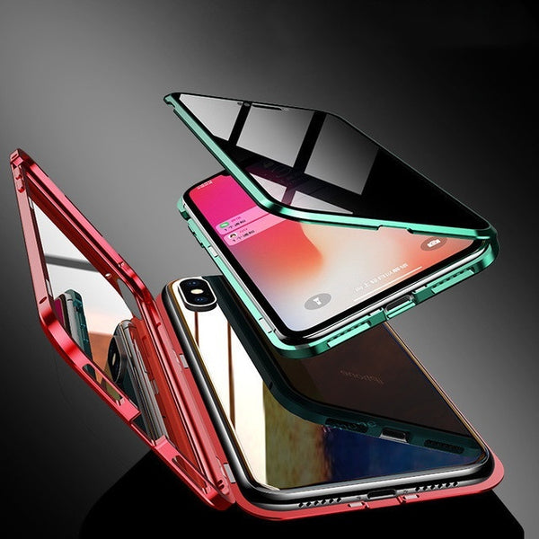 Anti-peep Magnetic Protective Shell Magnetic Privacy Glass Phone Case - ZEYTONCART