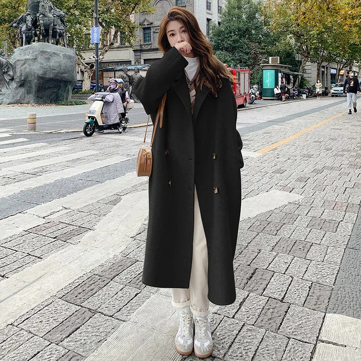 Autumn And Winter New Korean Style Loose Mid-length Hepburn Style Woolen - ZEYTONCART