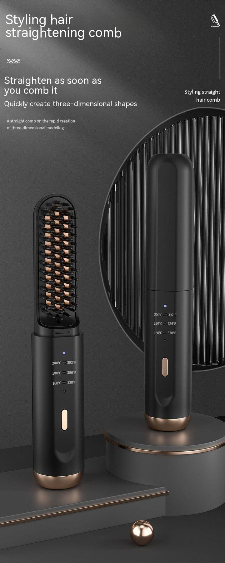 Wireless Negative Ion Straight Hair Comb - ZEYTONCART