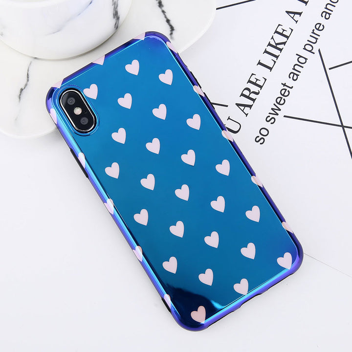 Blu-ray Laser Gradient Case For  Love Heart Phone Cases For Glossy Soft Silicon Back Cover - ZEYTONCART