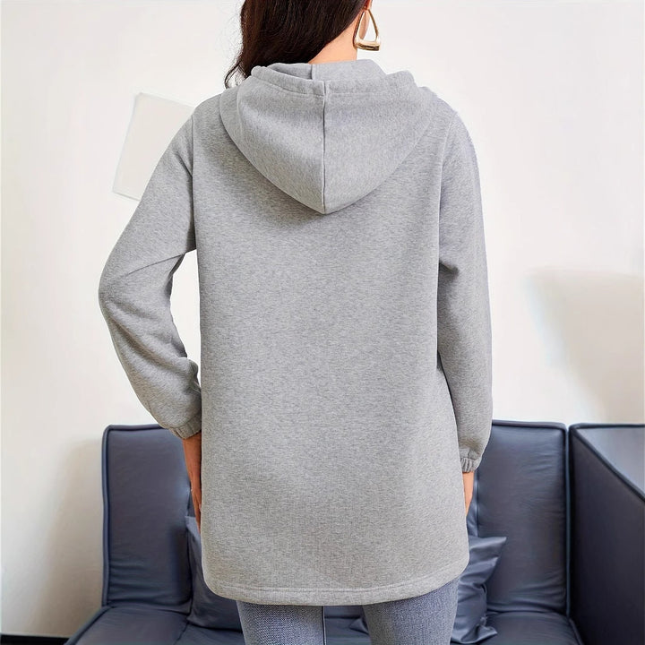 Women's Solid Color Outdoor Autumn And Winter Leisure Loose Long Sleeve Sweatershirt - ZEYTONCART