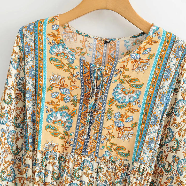Floral lace-up dresses - ZEYTONCART