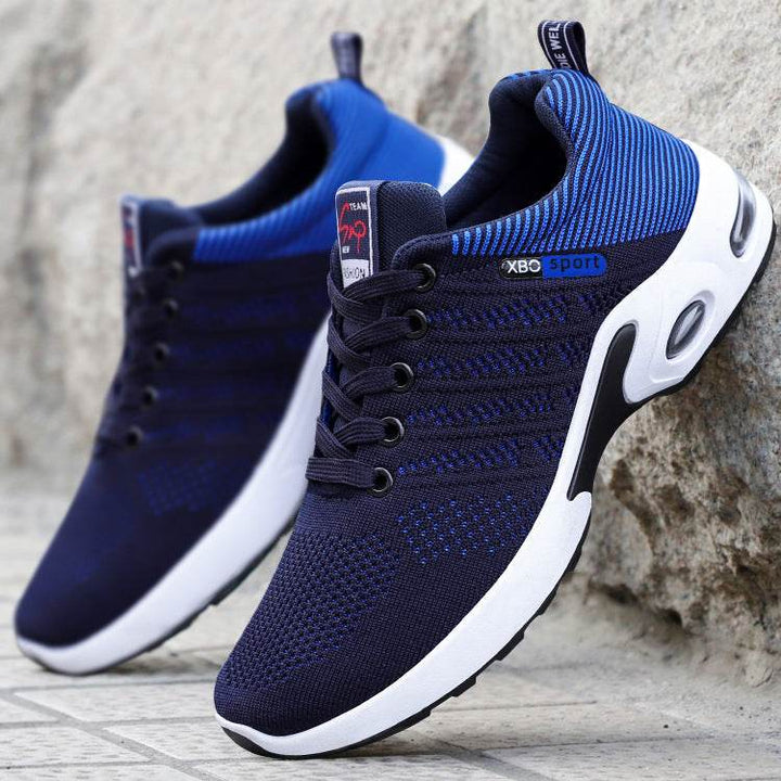Fashion Mesh Shoes With Striped Design Men Outdoor Breathable  Lace-up Sneakers Csual Lightweight Running Sports Shoes For Men - ZEYTONCART
