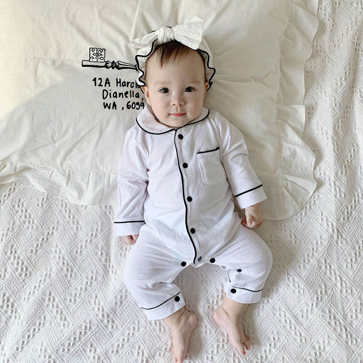 Baby pajamas solid color baby onesies kids clothes - ZEYTONCART