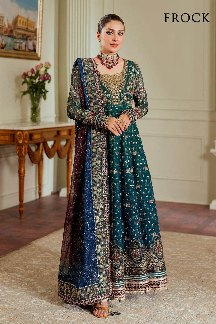 Luxurious 3-Piece Chiffon Ensemble – Chunri Elegance with Heirloom Craftsmanship EMBROIDERED CHIFFON CH13-03 UNSTITCHED - ZEYTONCART