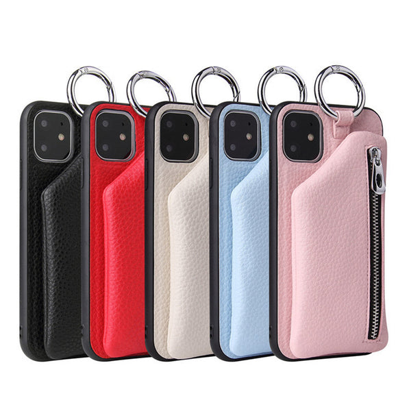 PU Leather Strap Cord Coin Purse Phone Cases Crossbody Neck Lanyard Wallet Cover - ZEYTONCART