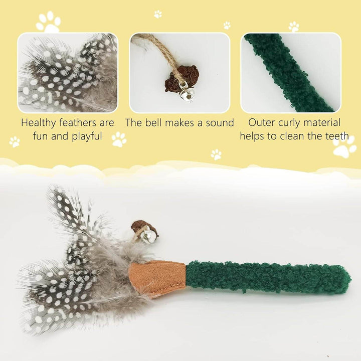 Cat Chew Sticks Catnip Chew Toys With Feather Funny Cat Feather Toys Silvervine Sticks For Cats Teeth Cleaning Chewing Relax - ZEYTONCART