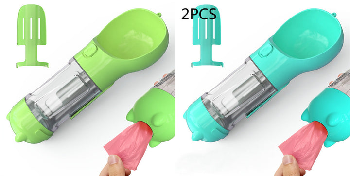Pet Water Bottle Feeder Bowl Garbage Bag Storage Portable Pet Outdoor Travel 3 In 1 Dog Water Bottle - ZEYTONCART