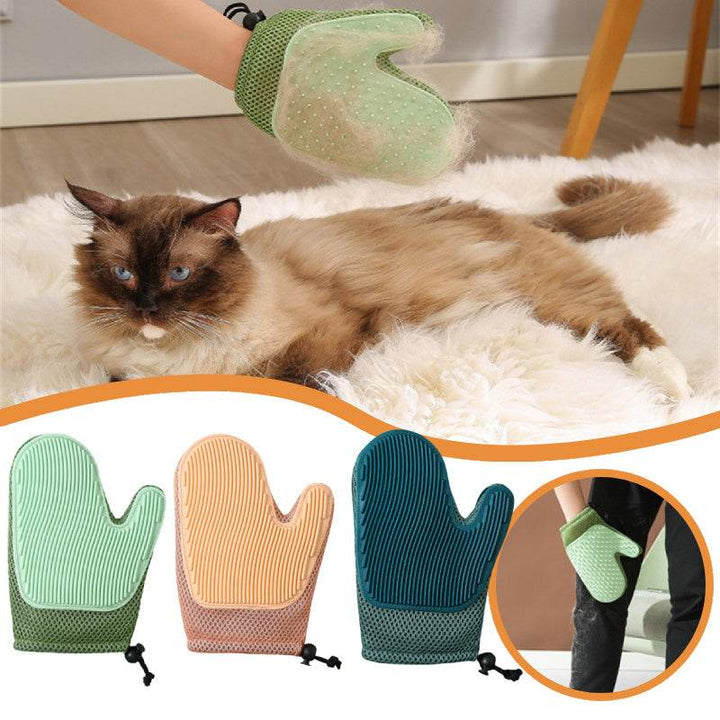Cat Hair Glove Pet Fur Remover Glove Dog Grooming Glove Brush For Shedding Pet Hair Remover Mitt Cleaner Grooming Glove - ZEYTONCART