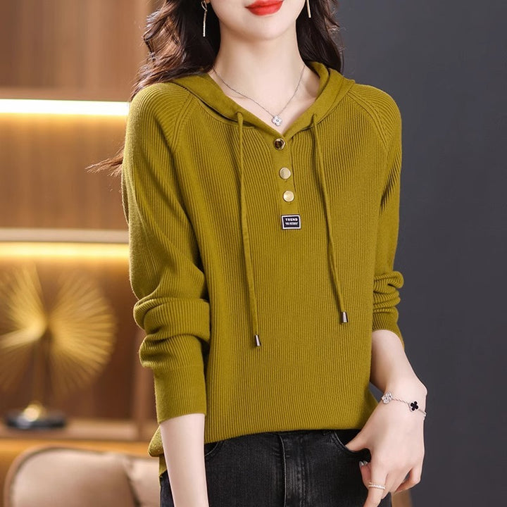 Women's Autumn And Winter Outerwear Knitted Hoodie - ZEYTONCART