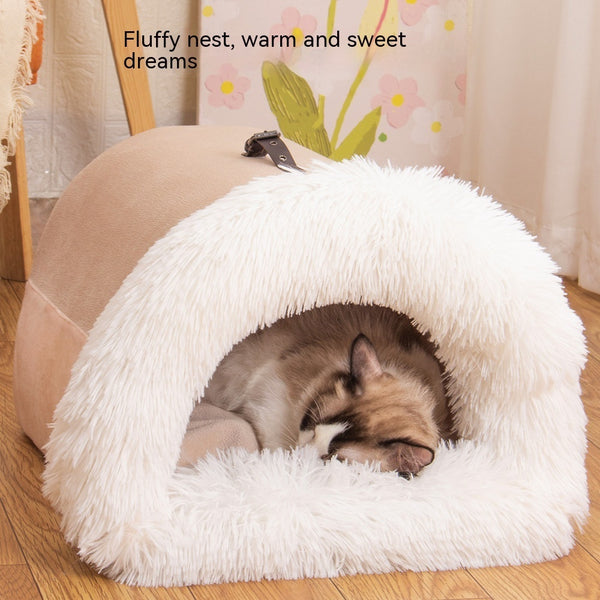 New Splice Portable Pet Nest Portable Autumn And Winter Warm Dog Nest Moisture-proof Long Fur Cat Nest Cross Border Pet Nest - ZEYTONCART