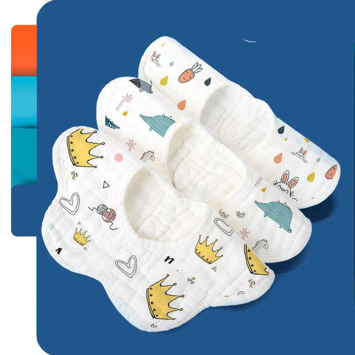 Rotating Flower Waterproof Baby Cloths Saliva Towel Cartoon Soft Round Baby Bibs Feeding Scarf - ZEYTONCART