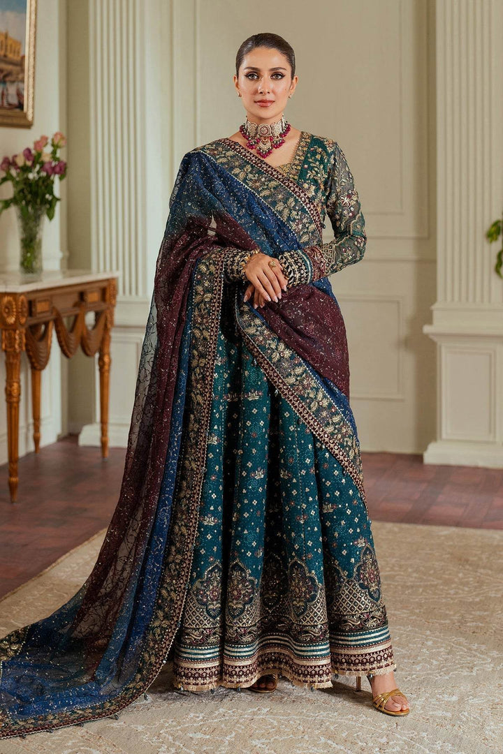 Luxurious 3-Piece Chiffon Ensemble – Chunri Elegance with Heirloom Craftsmanship EMBROIDERED CHIFFON CH13-03 UNSTITCHED - ZEYTONCART