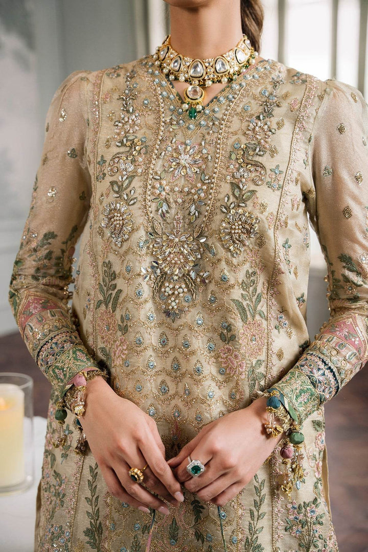 EMBROIDERED Elegant 3-Piece Ensemble in Serene Skin Tone - MASURI CH12-04 UNSTITCHED - ZEYTONCART