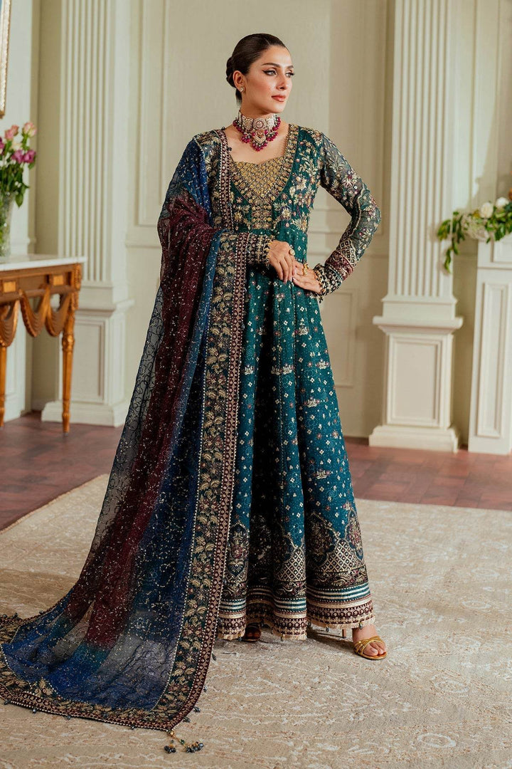 Luxurious 3-Piece Chiffon Ensemble – Chunri Elegance with Heirloom Craftsmanship EMBROIDERED CHIFFON CH13-03 UNSTITCHED - ZEYTONCART