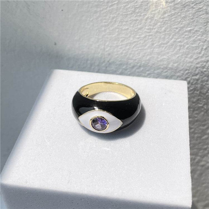 Drip Rings Eye Drip Rings Copper Gold Plated Zircon Rings - ZEYTONCART