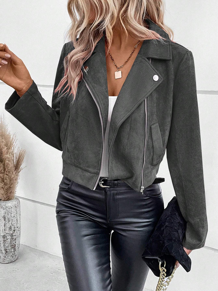 Winter Slim-fit Short Lapels Zip Jacket - ZEYTONCART