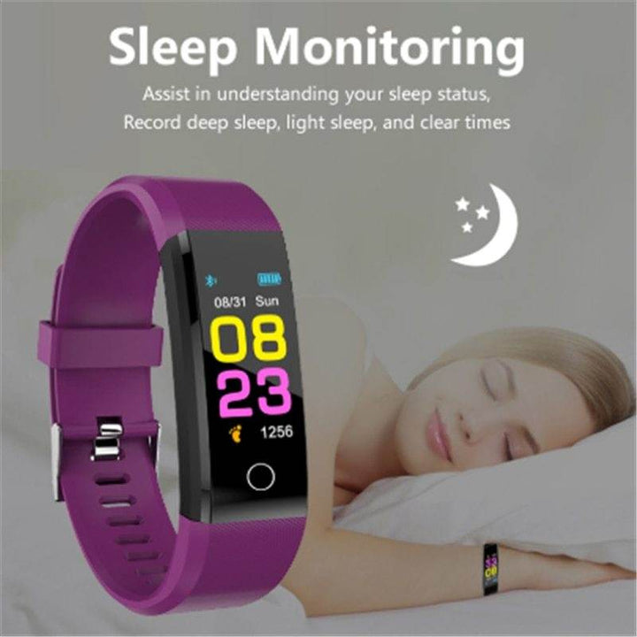 Screen Smart Wristband Heart Rate Monitor Fitness Activity Tracker 115plus Smart Band Color Blood Pressure Music Remote Control - ZEYTONCART