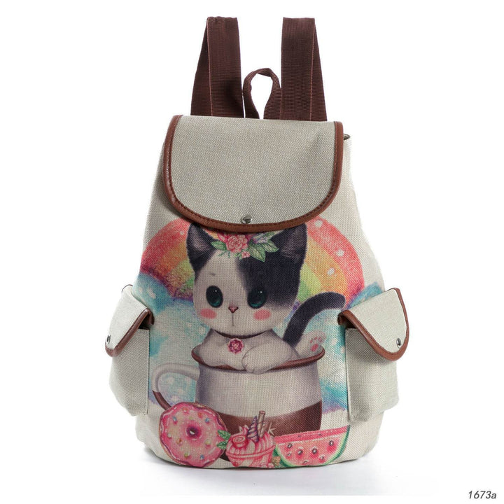 Retro Cute Cat Drawstring Backpacks - ZEYTONCART