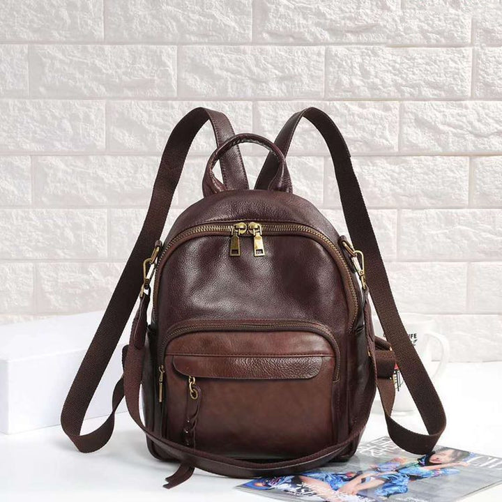 Retro Soft Leather Fashion Backpack - ZEYTONCART