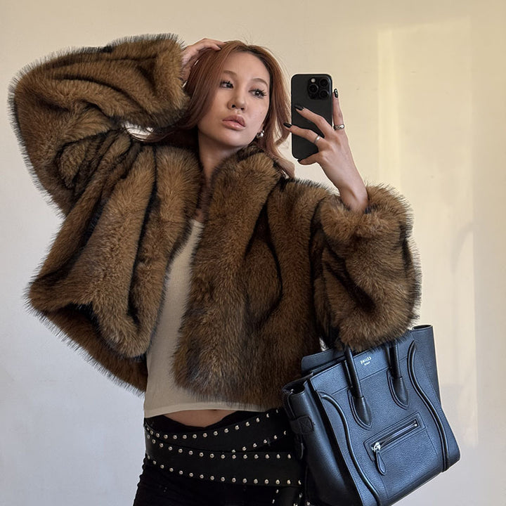 Winter Imitation Fox Fur Short Thickened Furry Women's Top - ZEYTONCART