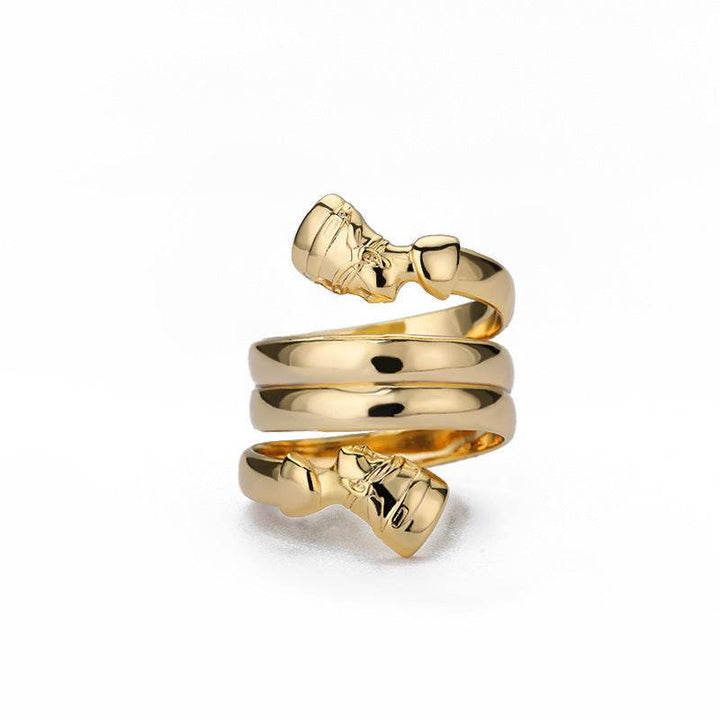 Indian Double Layered Rings Couple Rings - ZEYTONCART