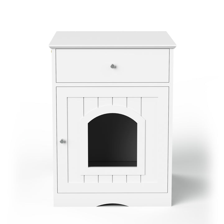 Wooden Pet House Litter Box Fence With Drawers - ZEYTONCART