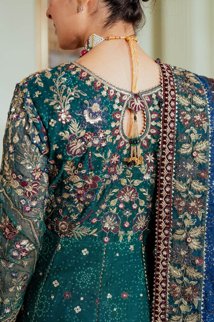 Luxurious 3-Piece Chiffon Ensemble – Chunri Elegance with Heirloom Craftsmanship EMBROIDERED CHIFFON CH13-03 UNSTITCHED - ZEYTONCART