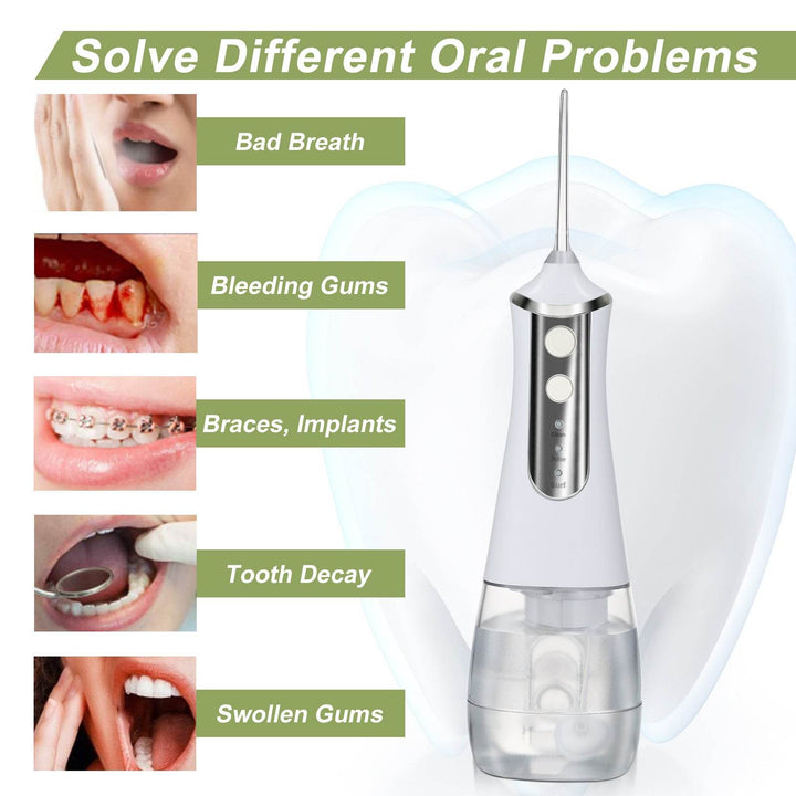 3 Modes Oral Irrigator USB Rechargeable Water Floss Portable Dental Water Flosser Jet 350ml Irrigator Dental Teeth Cleaner 5 Jet - ZEYTONCART