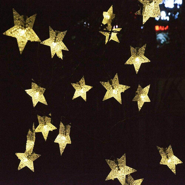 Solar Powered Star Fairy String LED Lights Waterproof Xmas Garden Outdoor Decor - ZEYTONCART