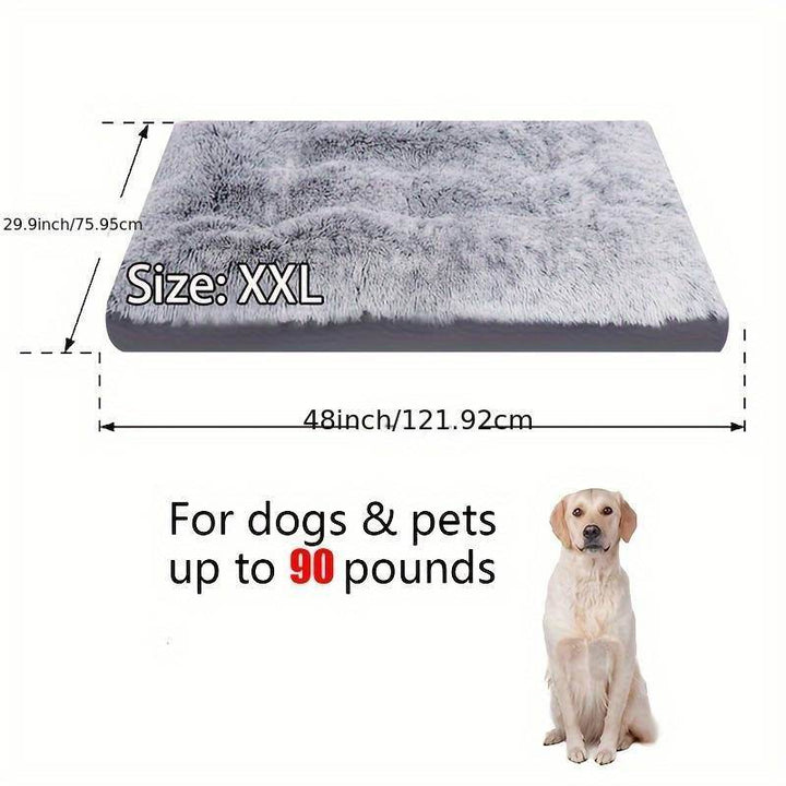 Pet Dog Bed Long Plush Cozy Warm Sleeping Beds Washable Anti-Slip Kennel Mats - ZEYTONCART