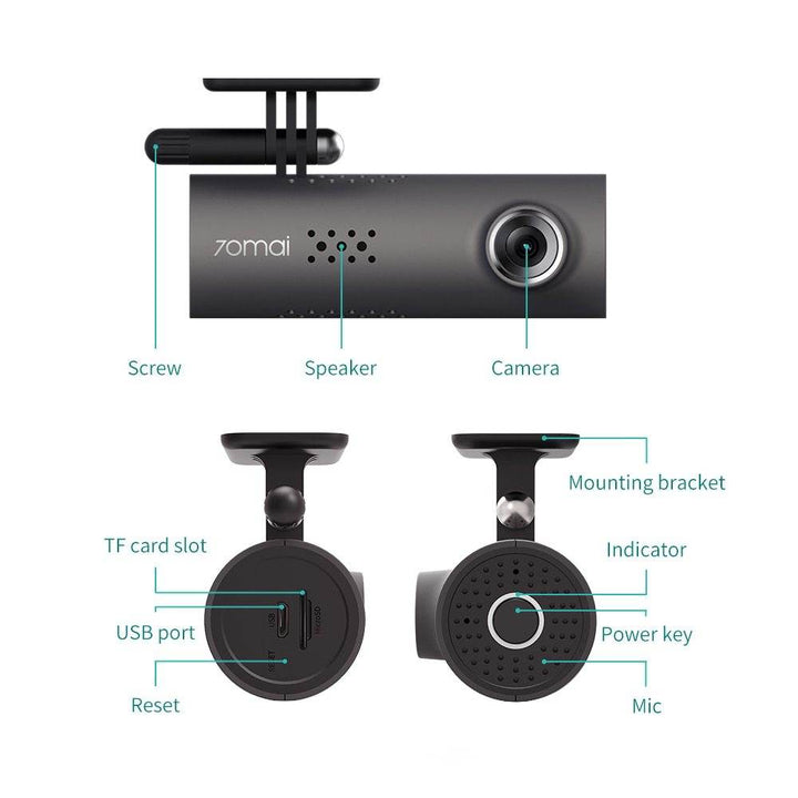 Car Dash Smart WiFi DVR 130 Degree Wireless Cam 1080P FHD Night Version G-Sensor Driving Recorder - ZEYTONCART