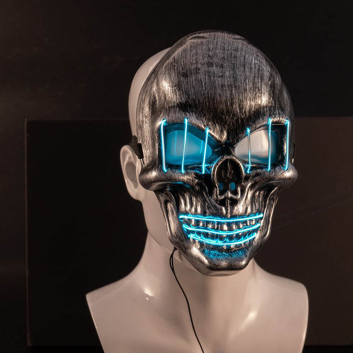 LED Halloween Face Mask Luminous Skull Cold Light Masks Dance Party Bar Disco Mask Accessories Gifts Halloween Masks - ZEYTONCART