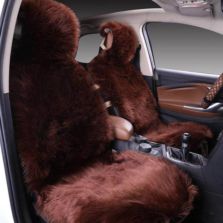 All-inclusive Car Seat Cover Plush Cushion Three-piece Cushion Universal Cushion Winter - ZEYTONCART