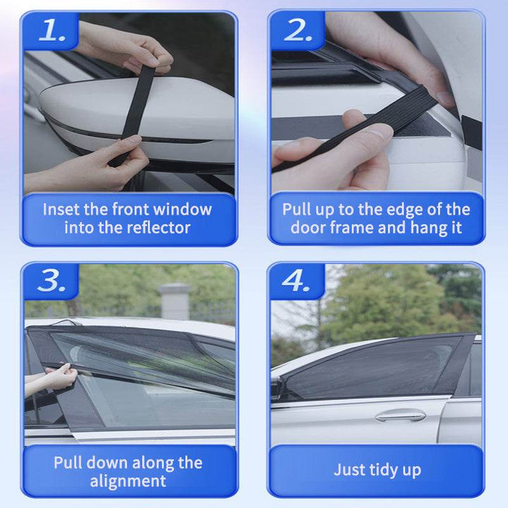 Car Front&Rear Side Curtain Sun Visor Shade Mesh Cover Insulation Anti-mosquito Fabric Shield UV Protector Car Accessories Car Side Window Sunshades Window Screen Door Covers UV Protector - ZEYTONCART