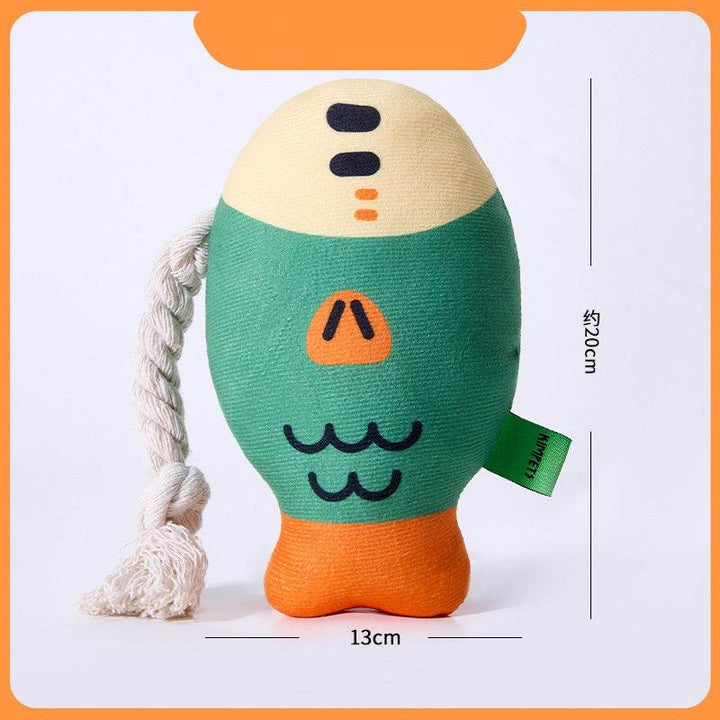 Plush Chew Toys For Inside Dog Plush Squeaky Toys Puffhead Fish Chew Toys Sound Interactive Teeth Toy Wear-Resistant Dog Toys - ZEYTONCART