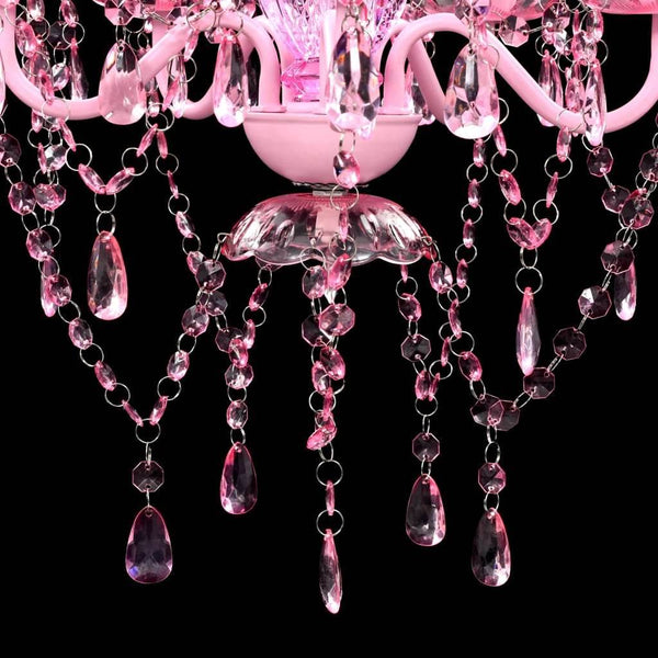 vidaXL Crystal Light 5 Bulbs Pink - ZEYTONCART