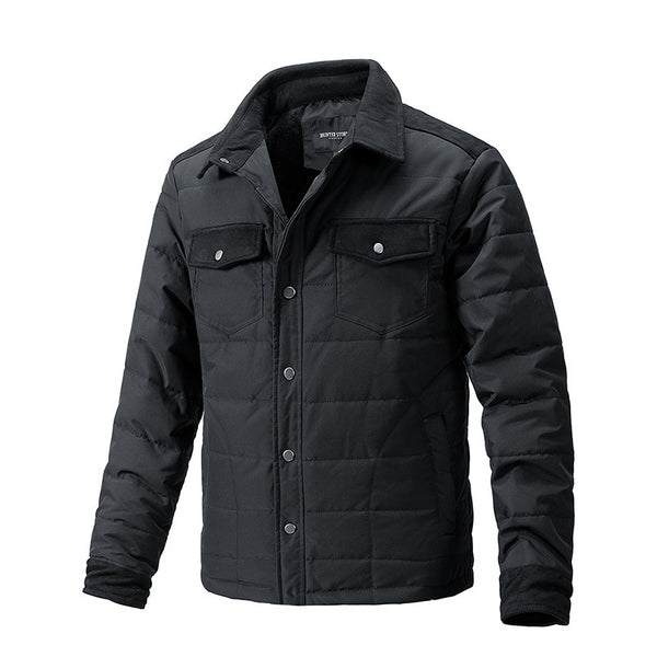 Casual Fall Winter Men Lapel Plaid Coat - ZEYTONCART