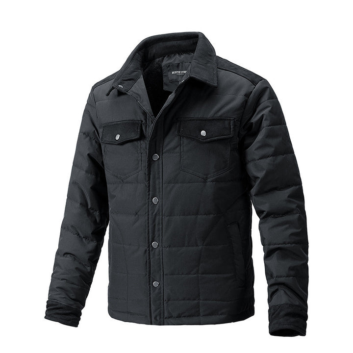 Casual Fall Winter Men Lapel Plaid Coat - ZEYTONCART