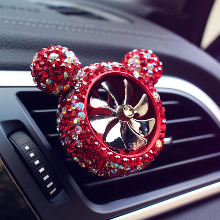 Women Red Rhinestone Car Interior Accessories - ZEYTONCART