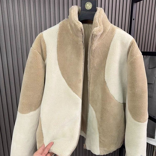 Autumn And Winter Men's Fashion Collar Contrast Coat - ZEYTONCART