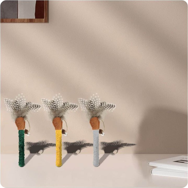 Cat Chew Sticks Catnip Chew Toys With Feather Funny Cat Feather Toys Silvervine Sticks For Cats Teeth Cleaning Chewing Relax - ZEYTONCART