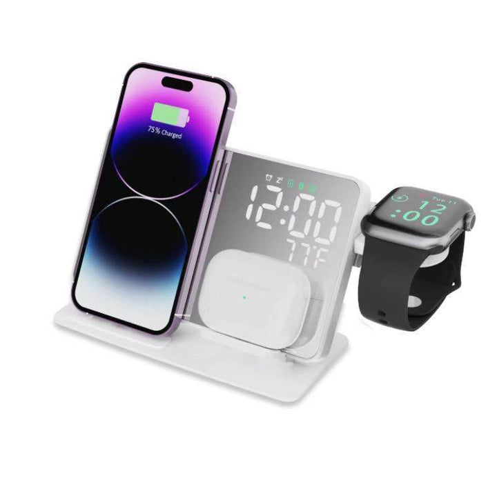 Two-in-one Wireless Rechargeable Alarm Clock 15W Thermometer - ZEYTONCART