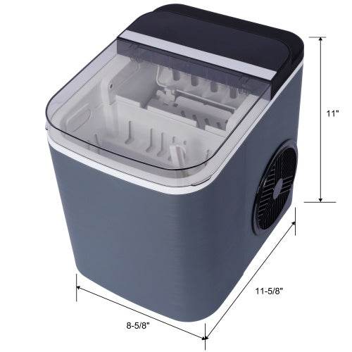 Ice Maker Countertop, Portable Ice Machine, Self-Cleaning Ice Makers With Basket And Scoop, 9 Cubes In 6 Mins, 26 Lbs Per Day, Ideal For Home, Kitchen,ETL And FDA Certificate. - ZEYTONCART