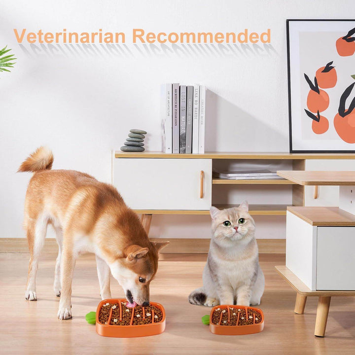Slow Feeder Dog Bowl, Dog Food Bowl For Small & Medium-Sized Dogs, Carrot Design Dog Bowls,Non-Slip Dog Slow Feeder Bowls, Pet Slow Feeder Bowl For Dry Wet Food - ZEYTONCART