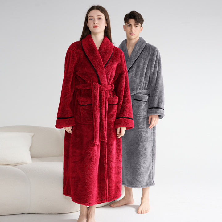 Autumn And Winter Thick Night-robe Couple Style - ZEYTONCART
